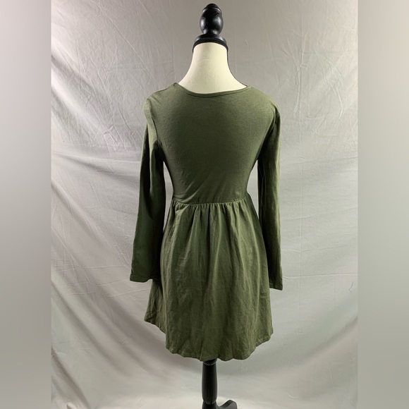 Olive Criss Cross Front A-line Dress - Picture 8 of 8